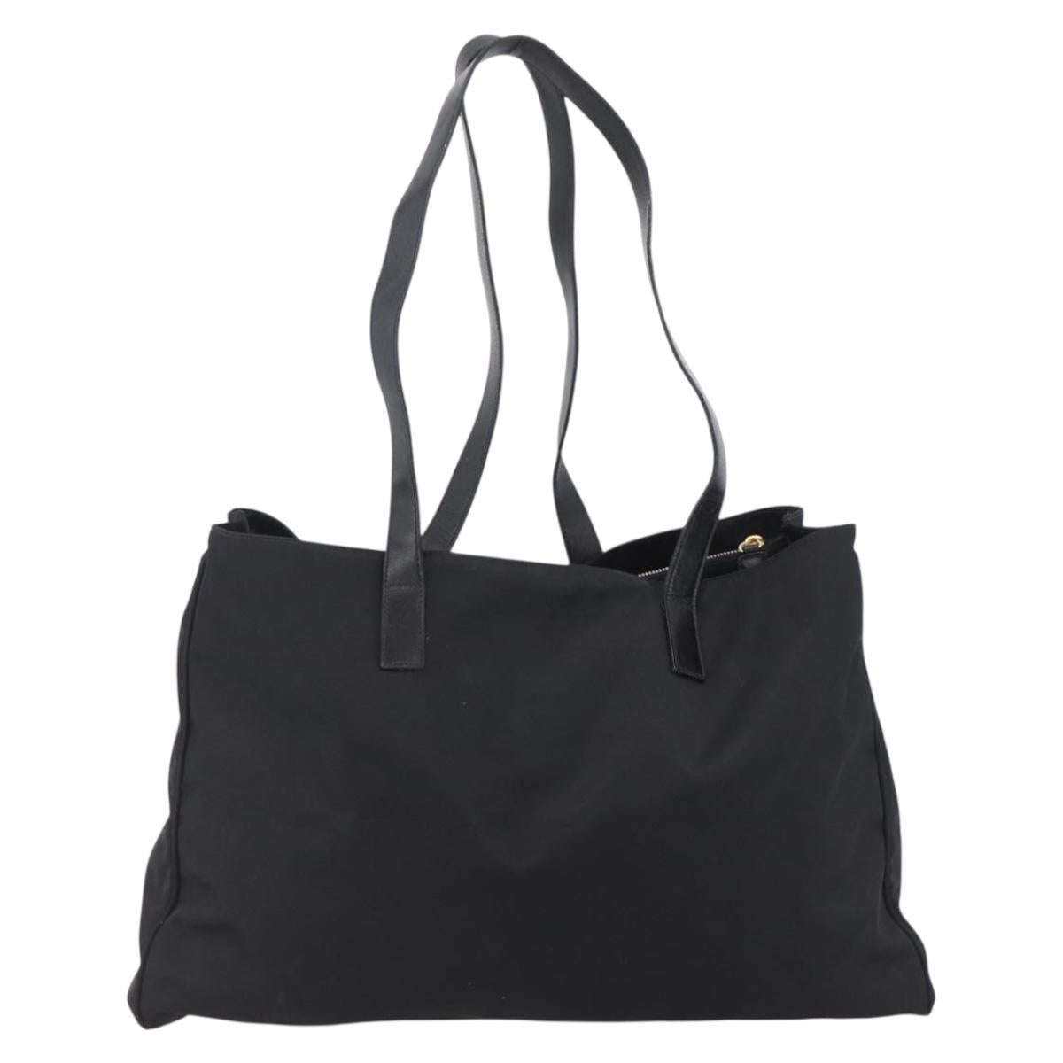 FENDI Tote Bag Nylon Black Gold Auth th6603