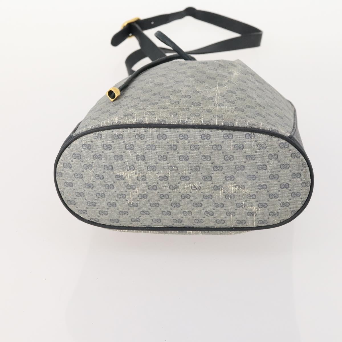 GUCCI Micro GG Supreme Sherry Line Bag PVC Navy Gold 164 02 034 Auth th6606