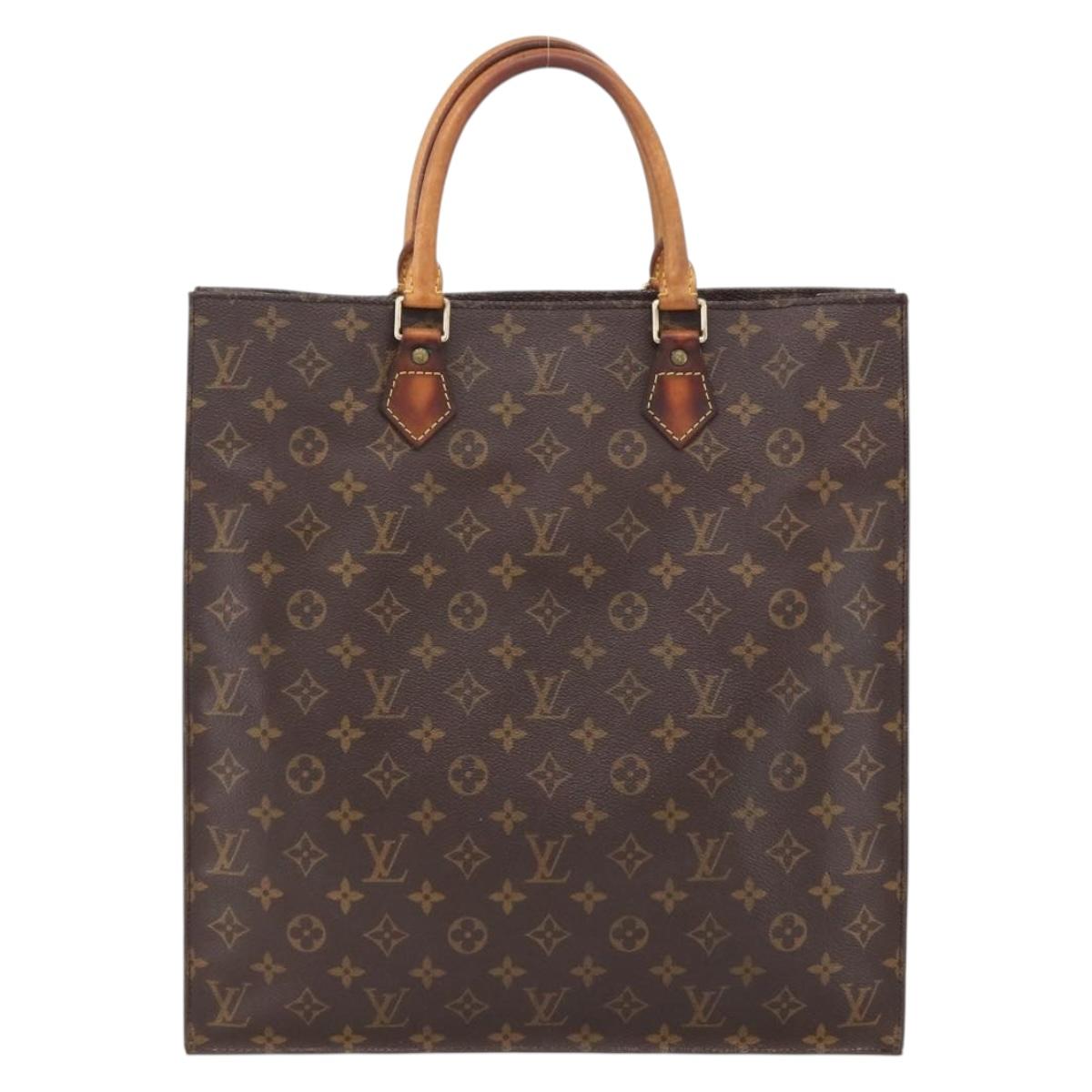 LOUIS VUITTON Monogram Sac Plat Hand Bag M51140 LV Auth th6610