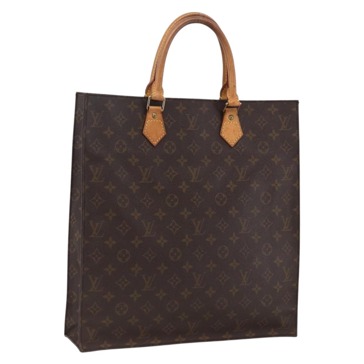 LOUIS VUITTON Monogram Sac Plat Hand Bag M51140 LV Auth th6622