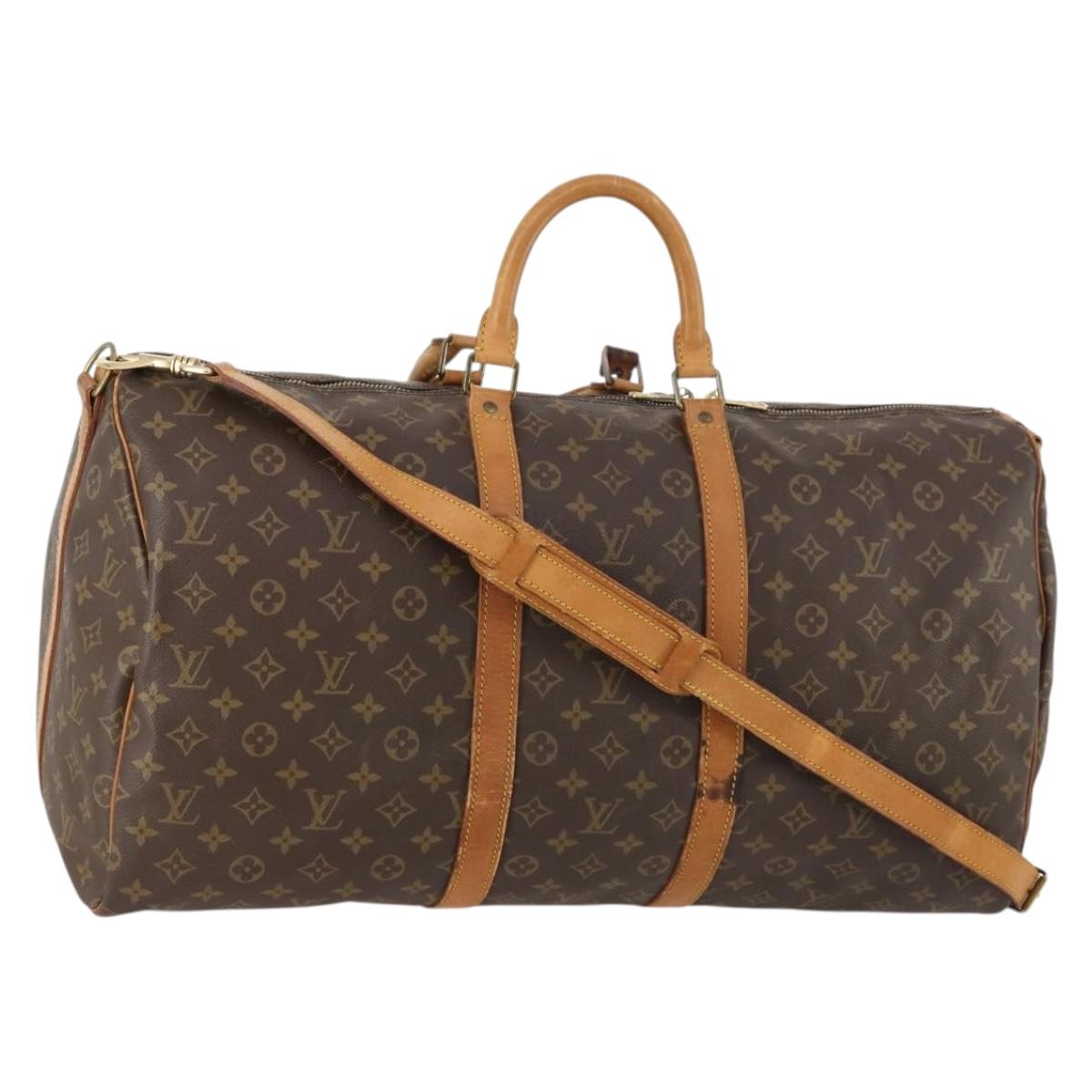 LOUIS VUITTON Monogram Keepall Bandouliere 55 Boston Bag M41414 LV Auth th6635