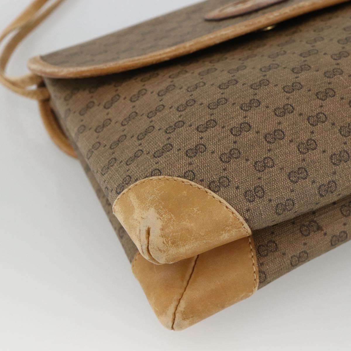 GUCCI Micro GG Supreme Shoulder Bag PVC Beige Gold 007 92 5548 Auth th6642