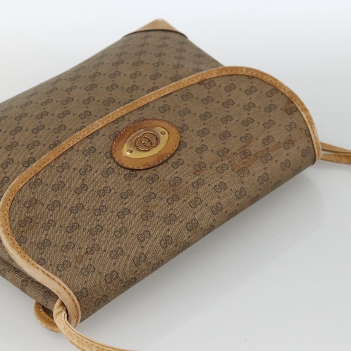 GUCCI Micro GG Supreme Shoulder Bag PVC Beige Gold 007 92 5548 Auth th6642