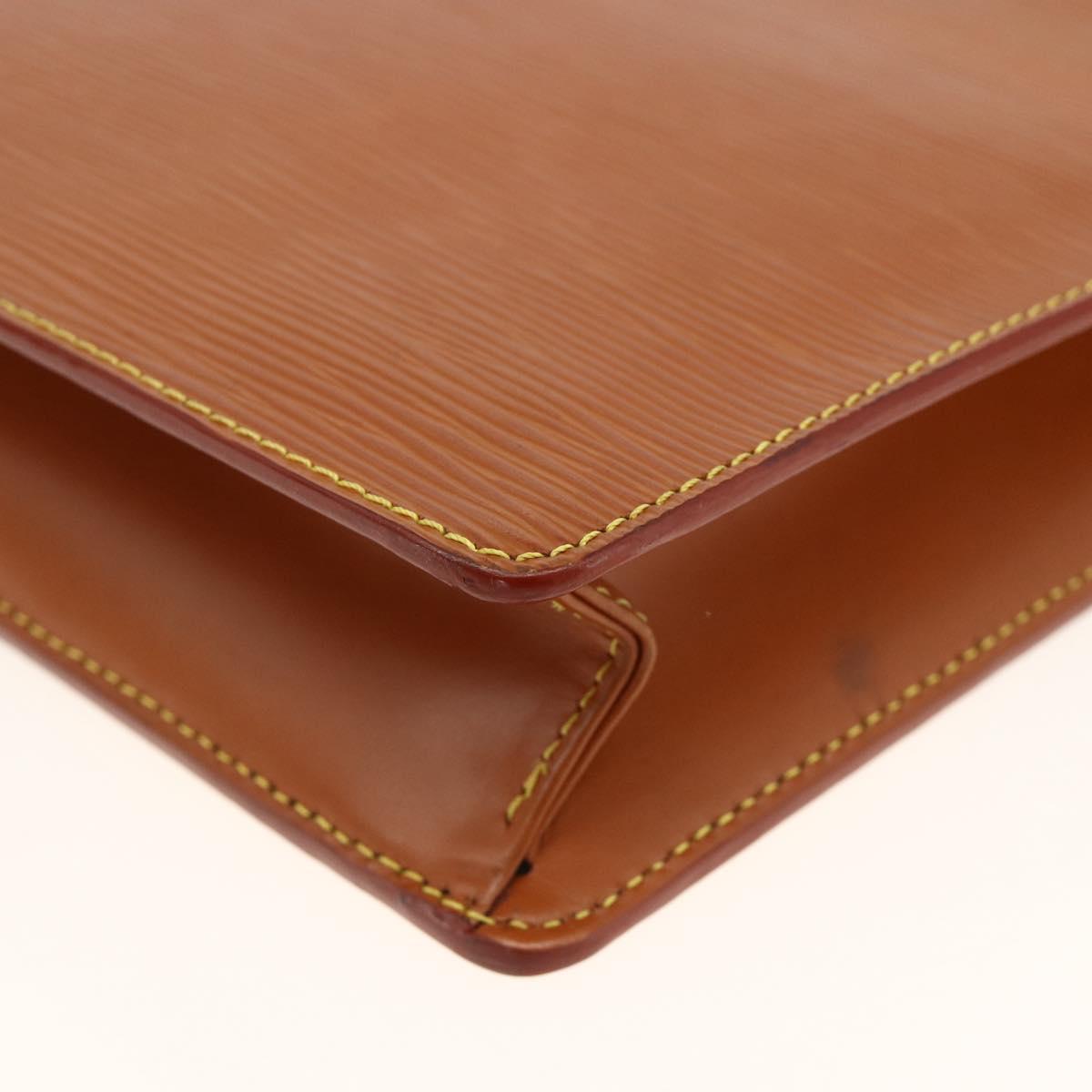 LOUIS VUITTON Epi Pochette Homme Clutch Bag Brown Zipangu M52528 Auth th6652