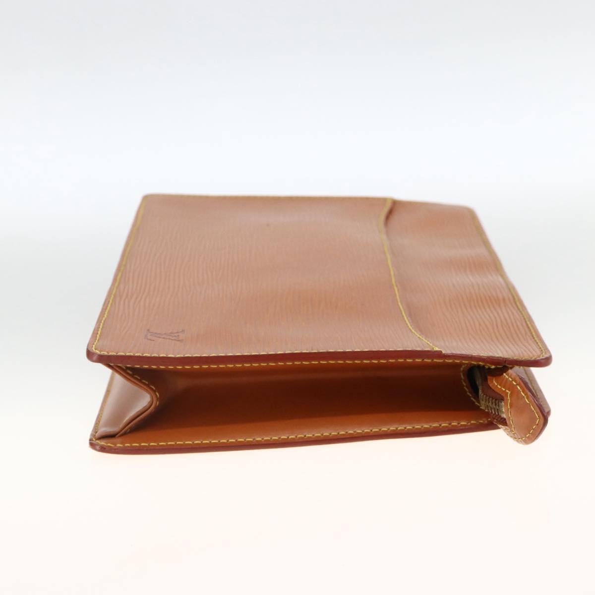 LOUIS VUITTON Epi Pochette Homme Clutch Bag Brown Zipangu M52528 Auth th6652