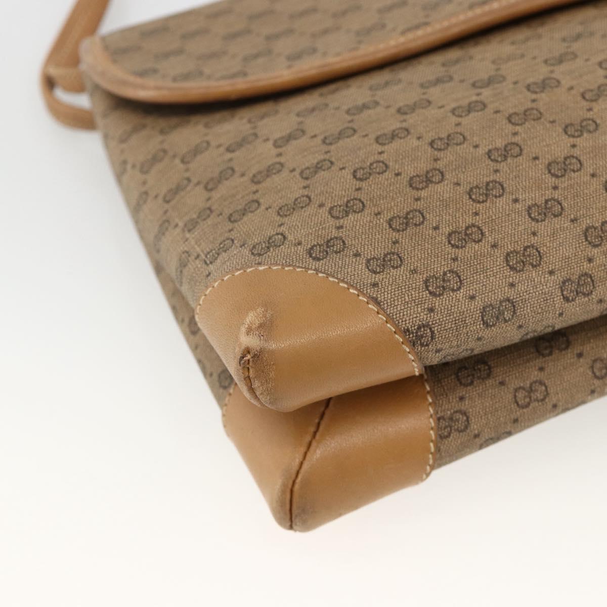 GUCCI Micro GG Supreme Shoulder Bag PVC Beige Gold 14 007 5548 Auth th6655