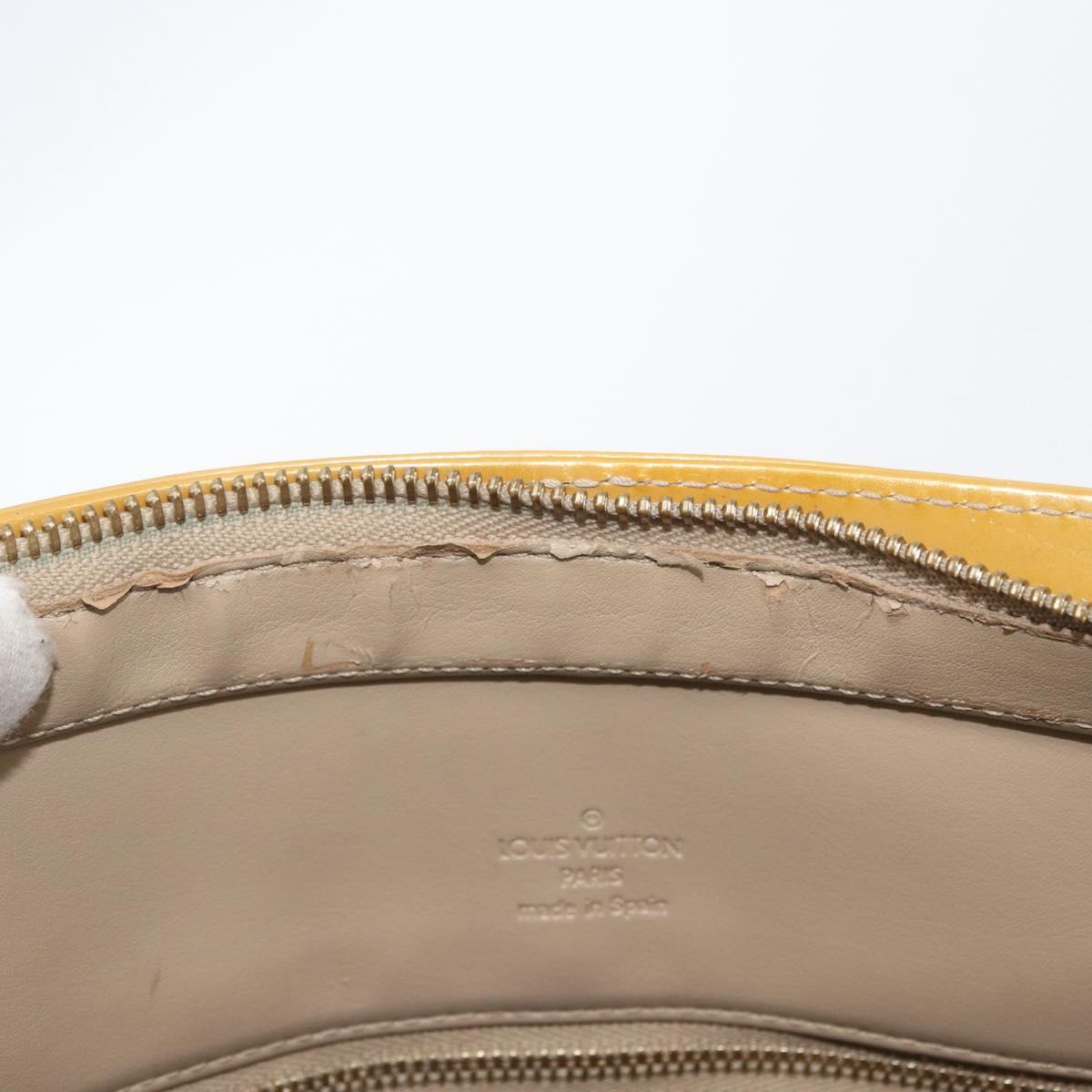 LOUIS VUITTON Monogram Vernis Houston Hand Bag Beige M91004 LV Auth th6657