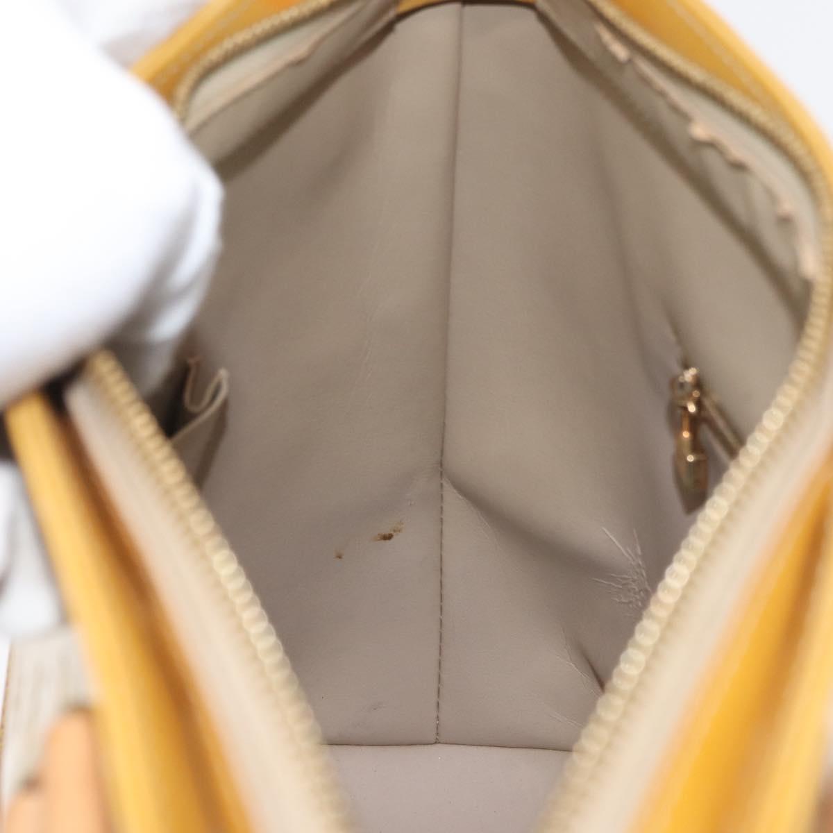 LOUIS VUITTON Monogram Vernis Houston Hand Bag Beige M91004 LV Auth th6657