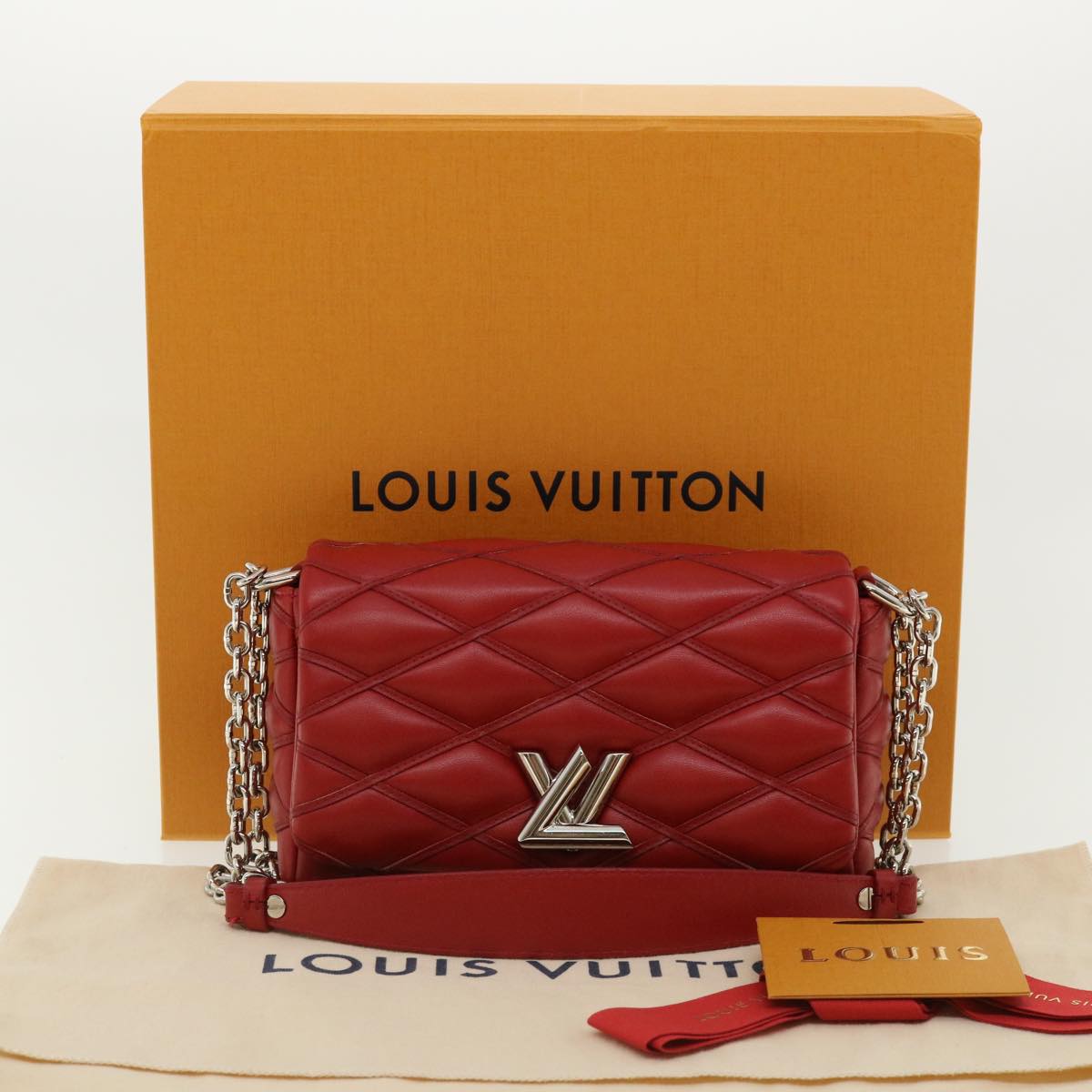 LOUIS VUITTON Martage GO-14MINI Chain Shoulder Bag Red M51000 LV Auth 25727A