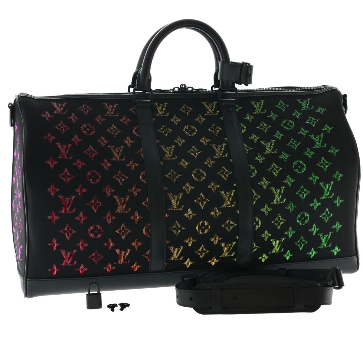 LOUIS VUITTON Monogram Light Up Keepall Bandouliere 50 Boston M44770 Auth 32711A