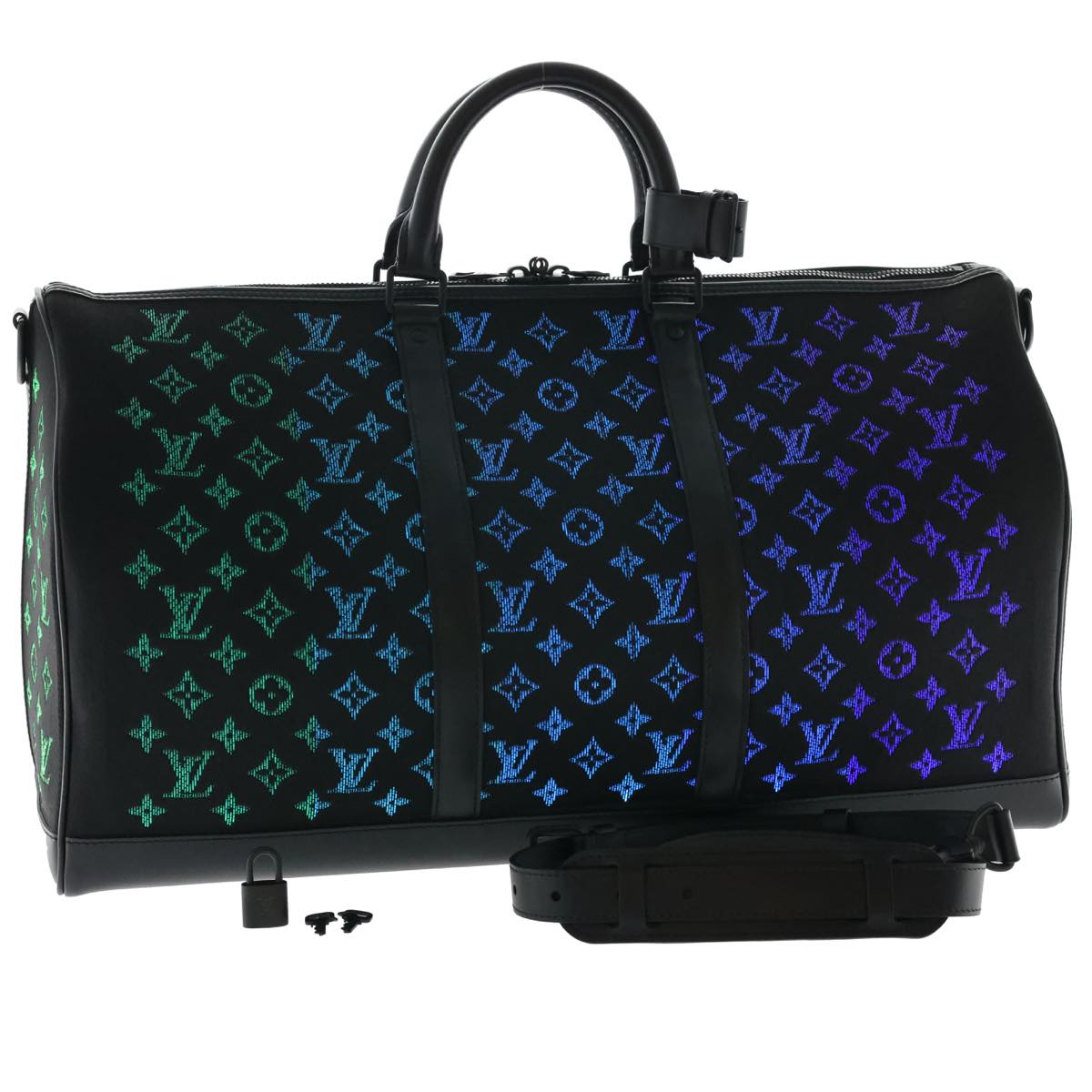 LOUIS VUITTON Monogram Light Up Keepall Bandouliere 50 Boston M44770 Auth 32711A