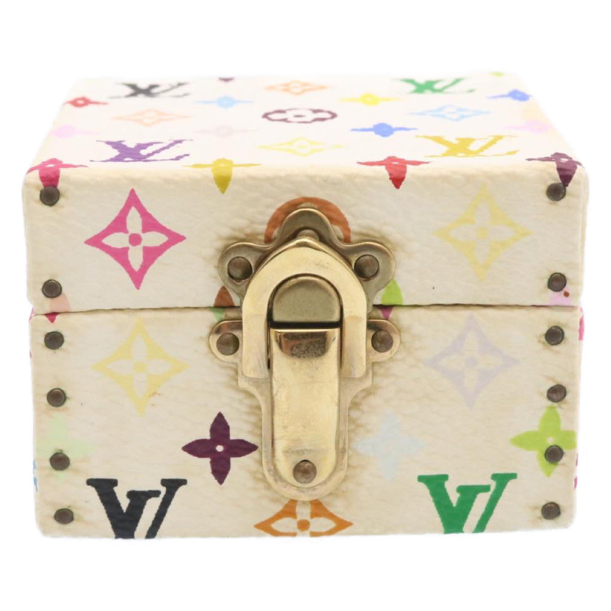 LOUIS VUITTON Monogram Multicolor Jewelry Box White LV Auth am1643g