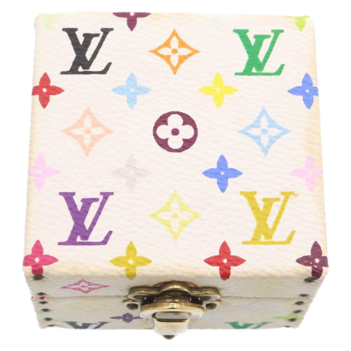 LOUIS VUITTON Monogram Multicolor Jewelry Box White LV Auth am1643g