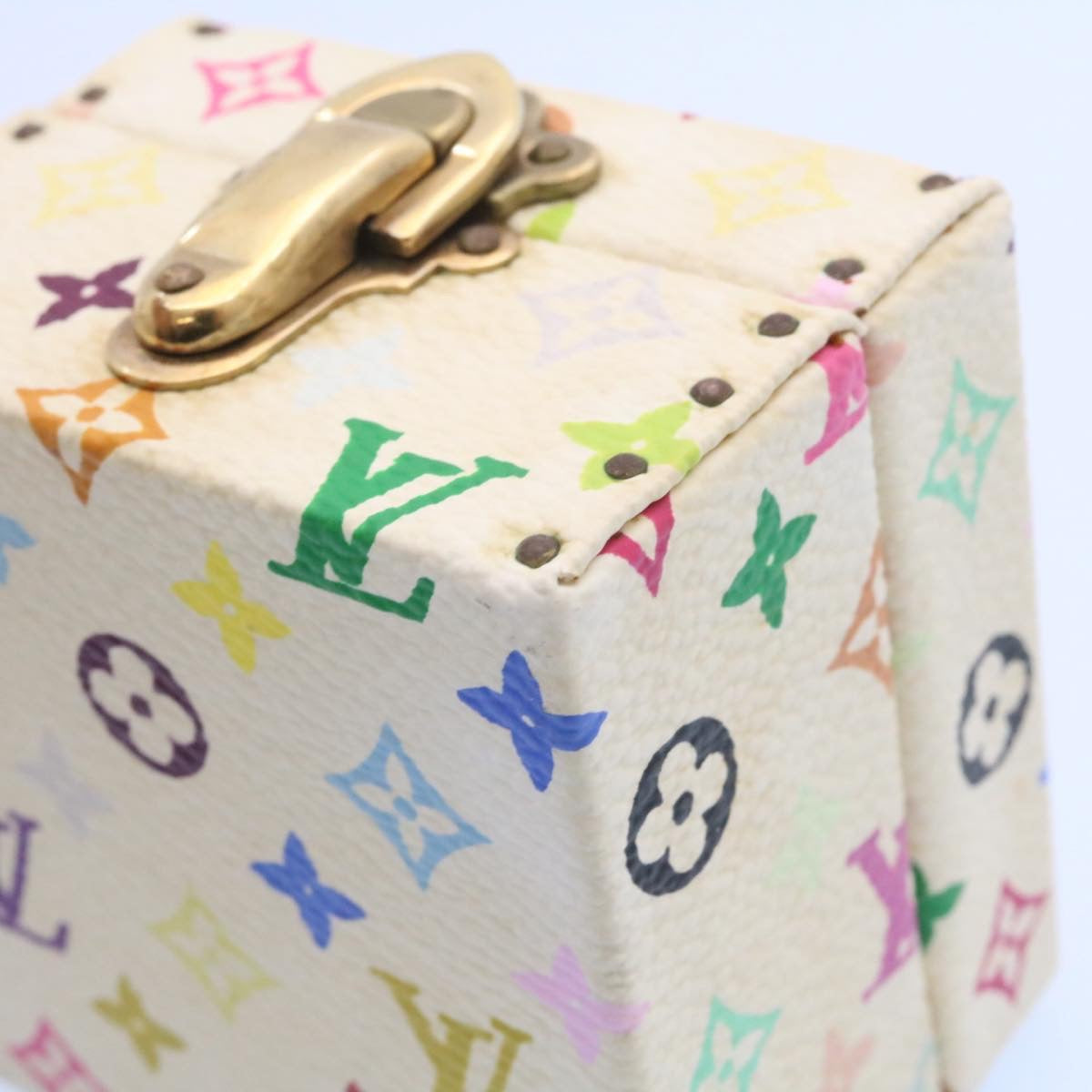 LOUIS VUITTON Monogram Multicolor Jewelry Box White LV Auth am1643g