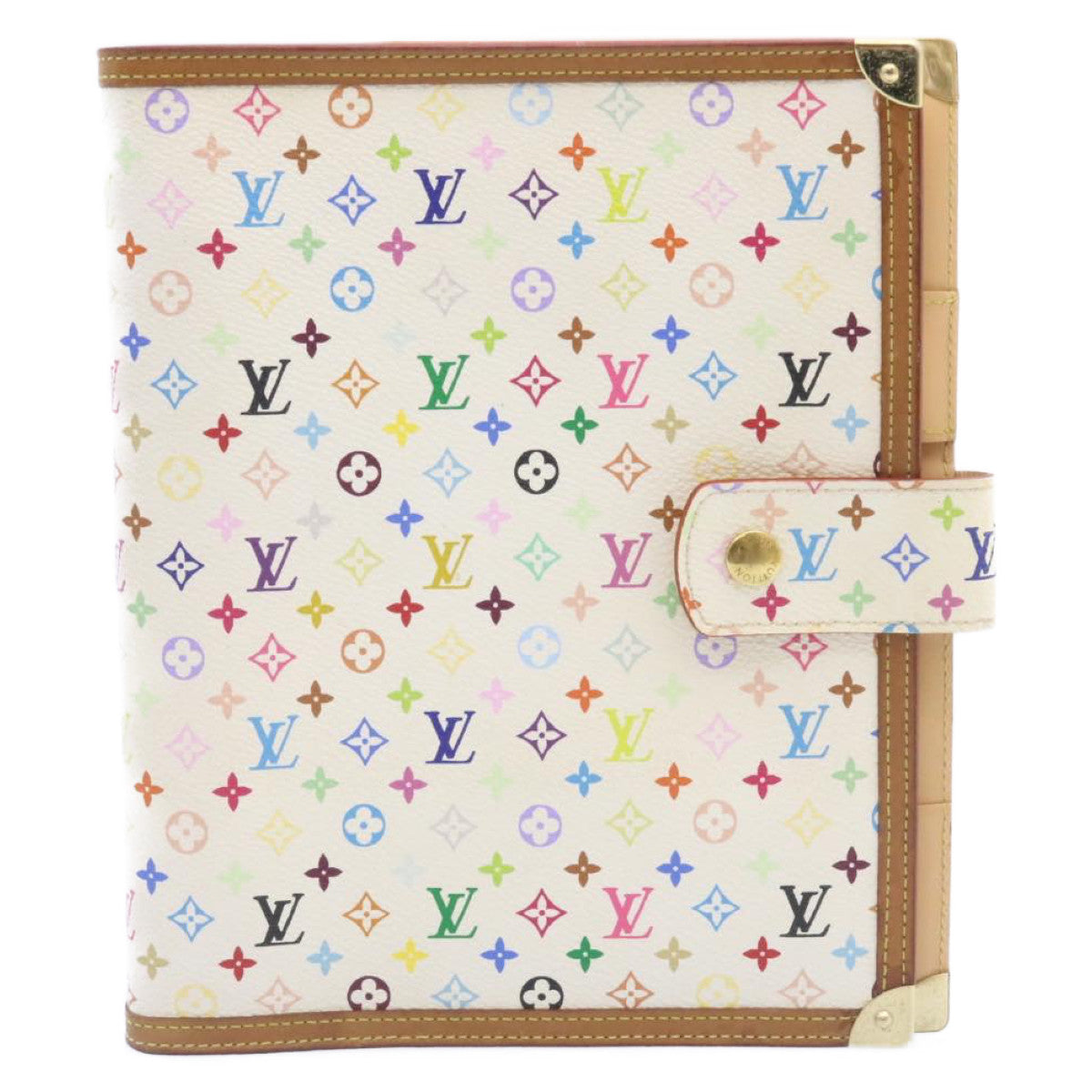 LOUIS VUITTON Multicolor Agenda GM Day Planner Cover White R20894 LV am701sA