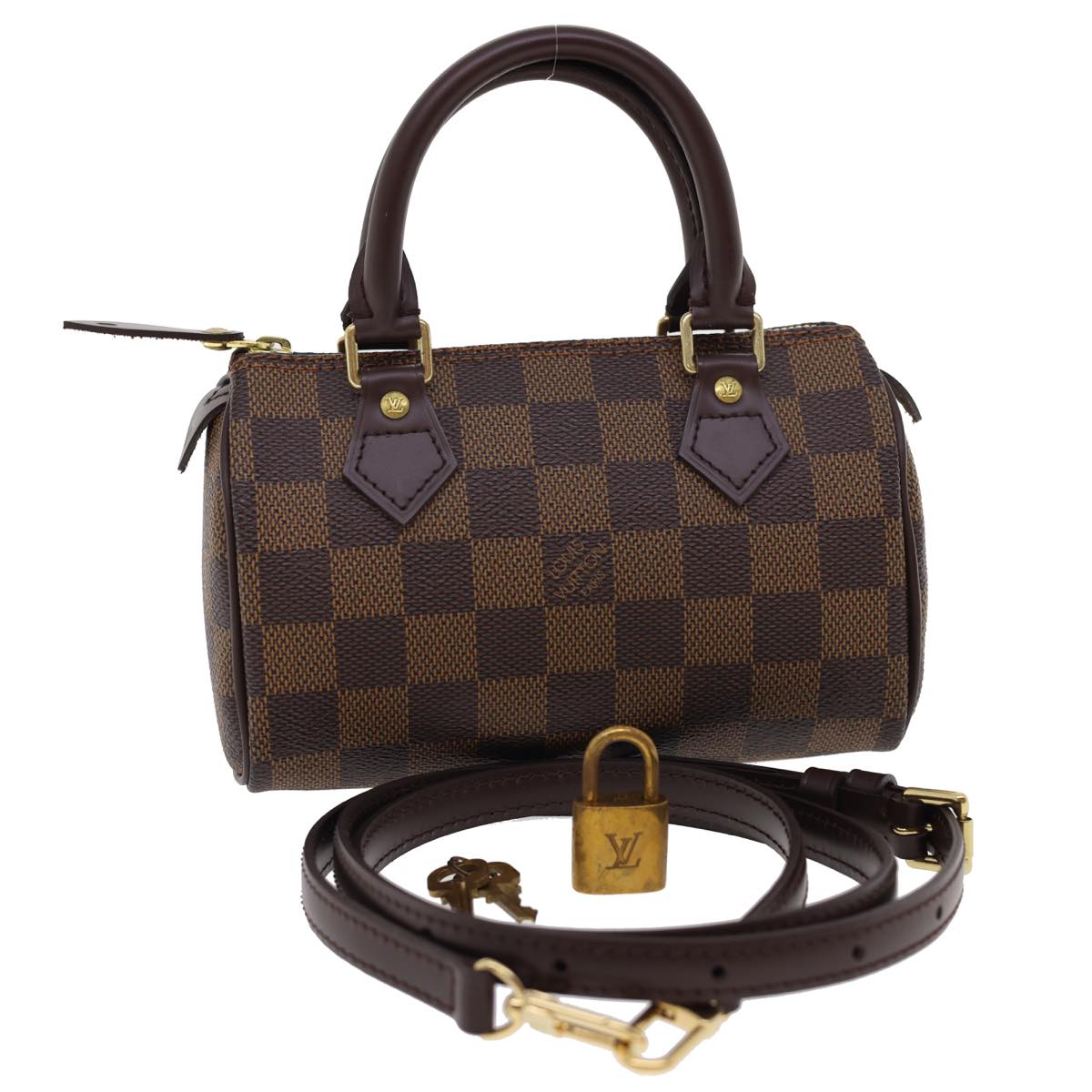 LOUIS VUITTON Damier Ebene Mini Speedy Hand Bag M41534 LV Auth 27265A