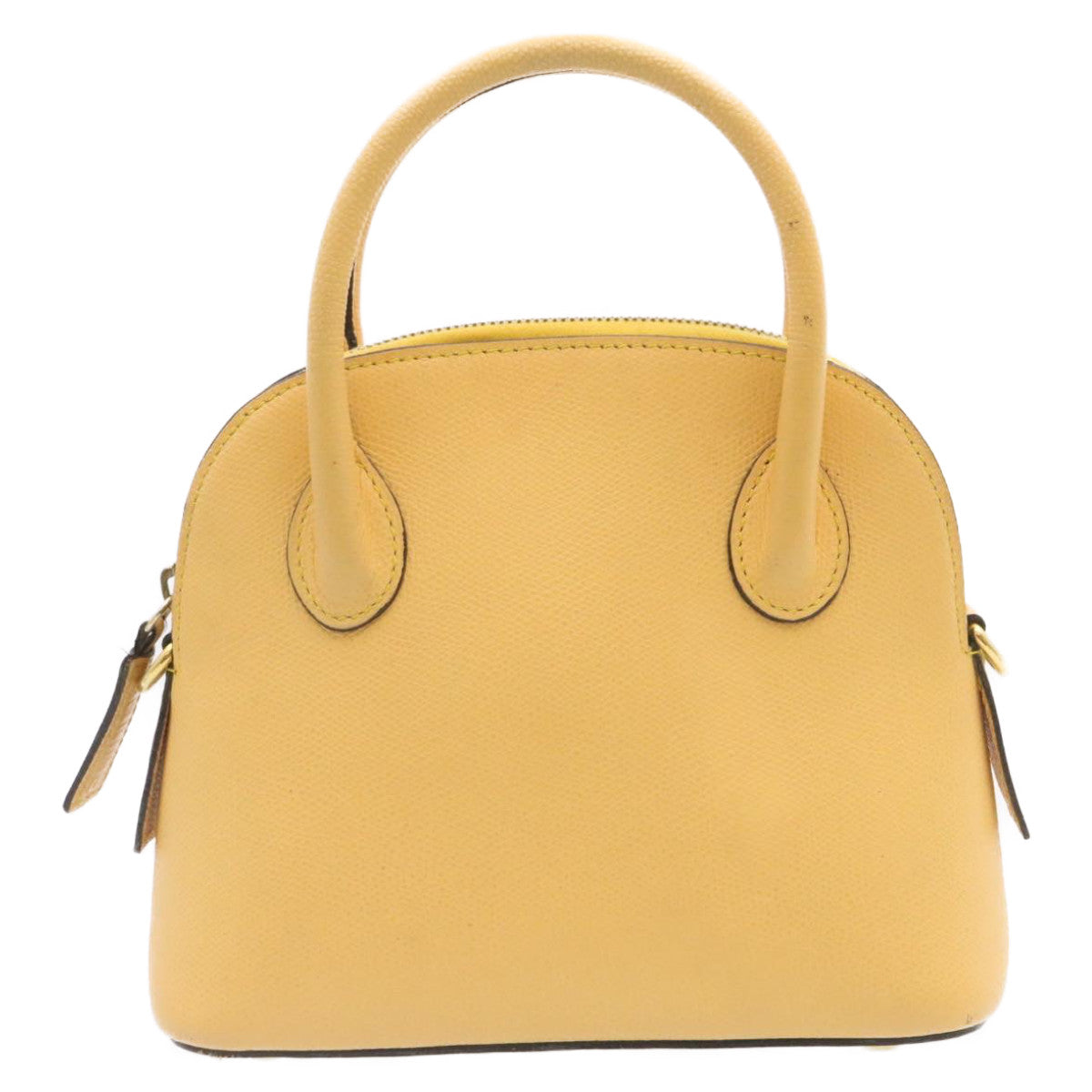 CELINE 2Way Hand Bag Shoulder Bag Caviar Skin Yellow Auth am1494s