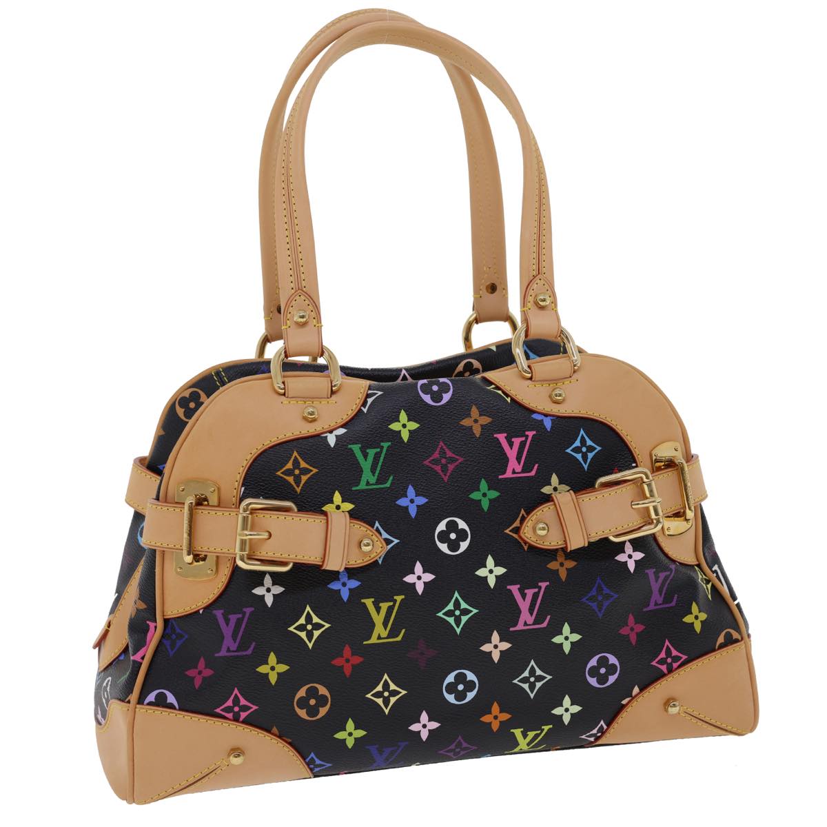 LOUIS VUITTON Monogram Multicolor Claudia Hand Bag Black M40194 LV Auth 28182A