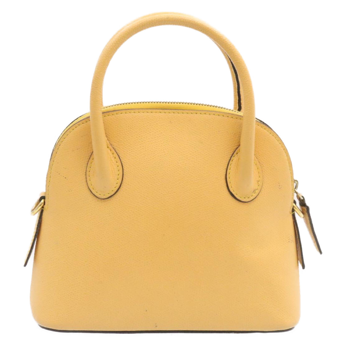 CELINE 2Way Hand Bag Shoulder Bag Caviar Skin Yellow Auth am1494s