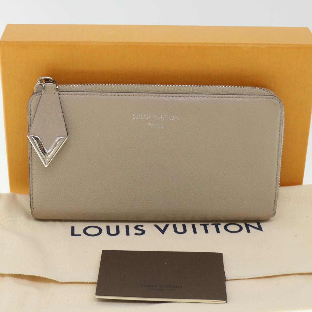 LOUIS VUITTON Portefeuille Comet Wallet Kashmir Leather Galet M60147 Auth pt232