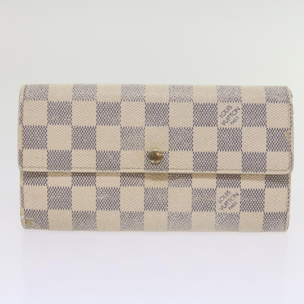 LOUIS VUITTON Damier Ebene Azur Wallet 5Set LV Auth ti466