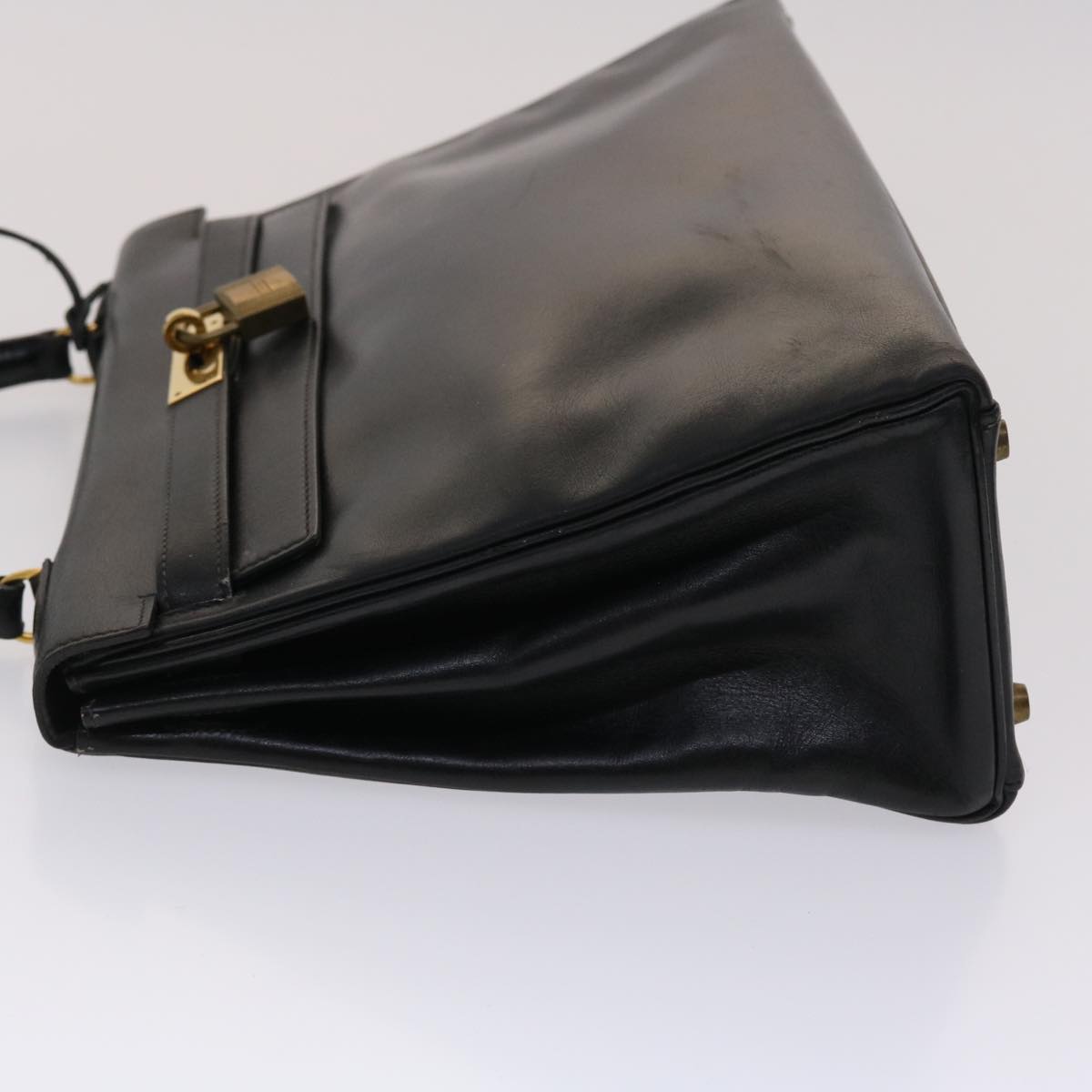 HERMES Kelly 32 Hand Bag Leather Black Auth ni110A