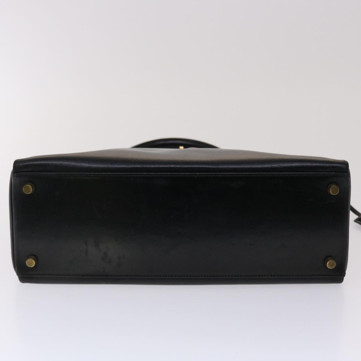 HERMES Kelly 32 Hand Bag Leather Black Auth ni110A