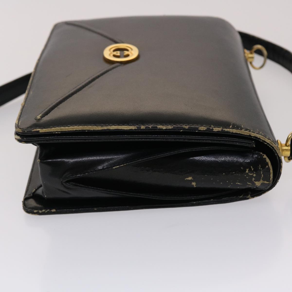 GUCCI Shoulder Bag Leather Black Auth bs2567