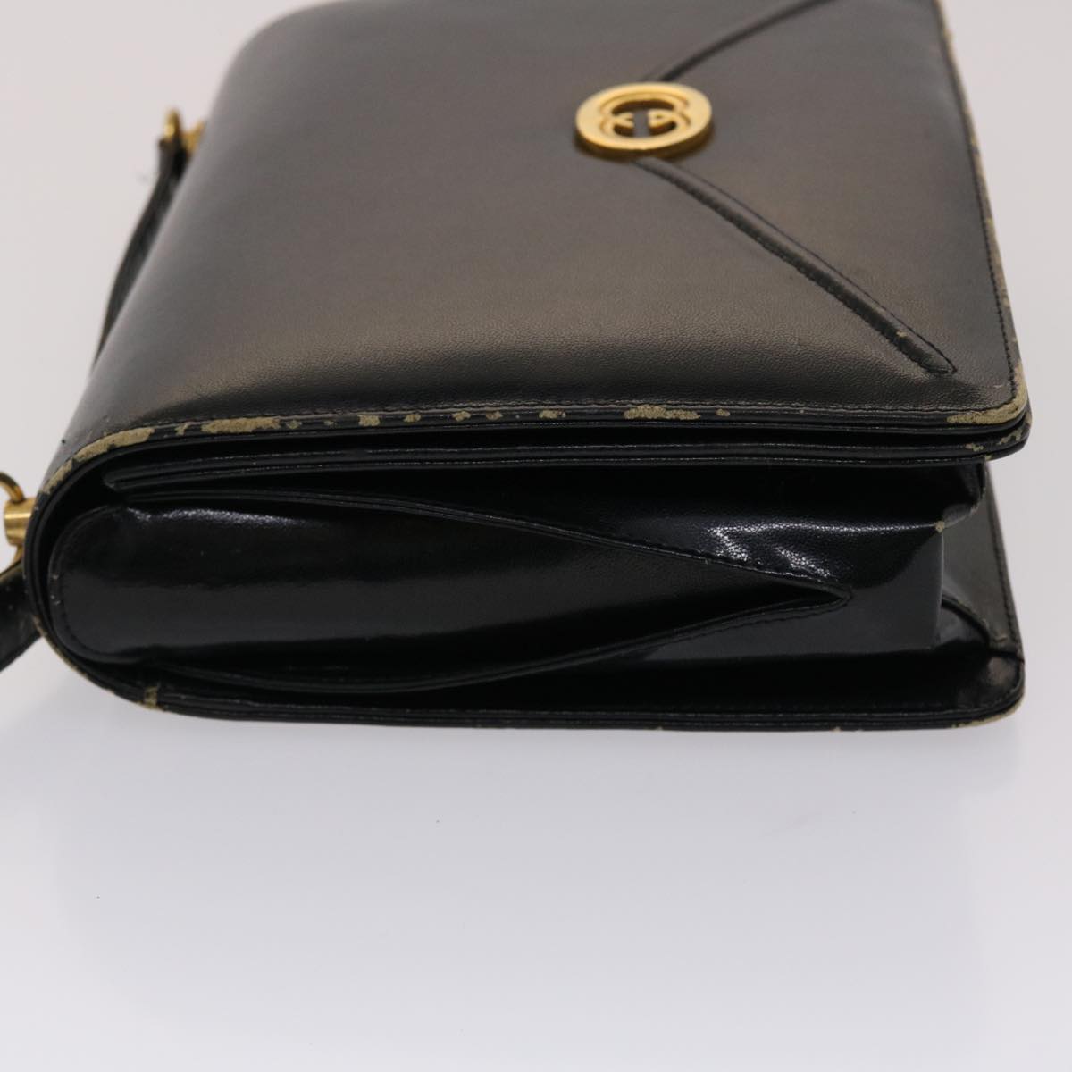 GUCCI Shoulder Bag Leather Black Auth bs2567