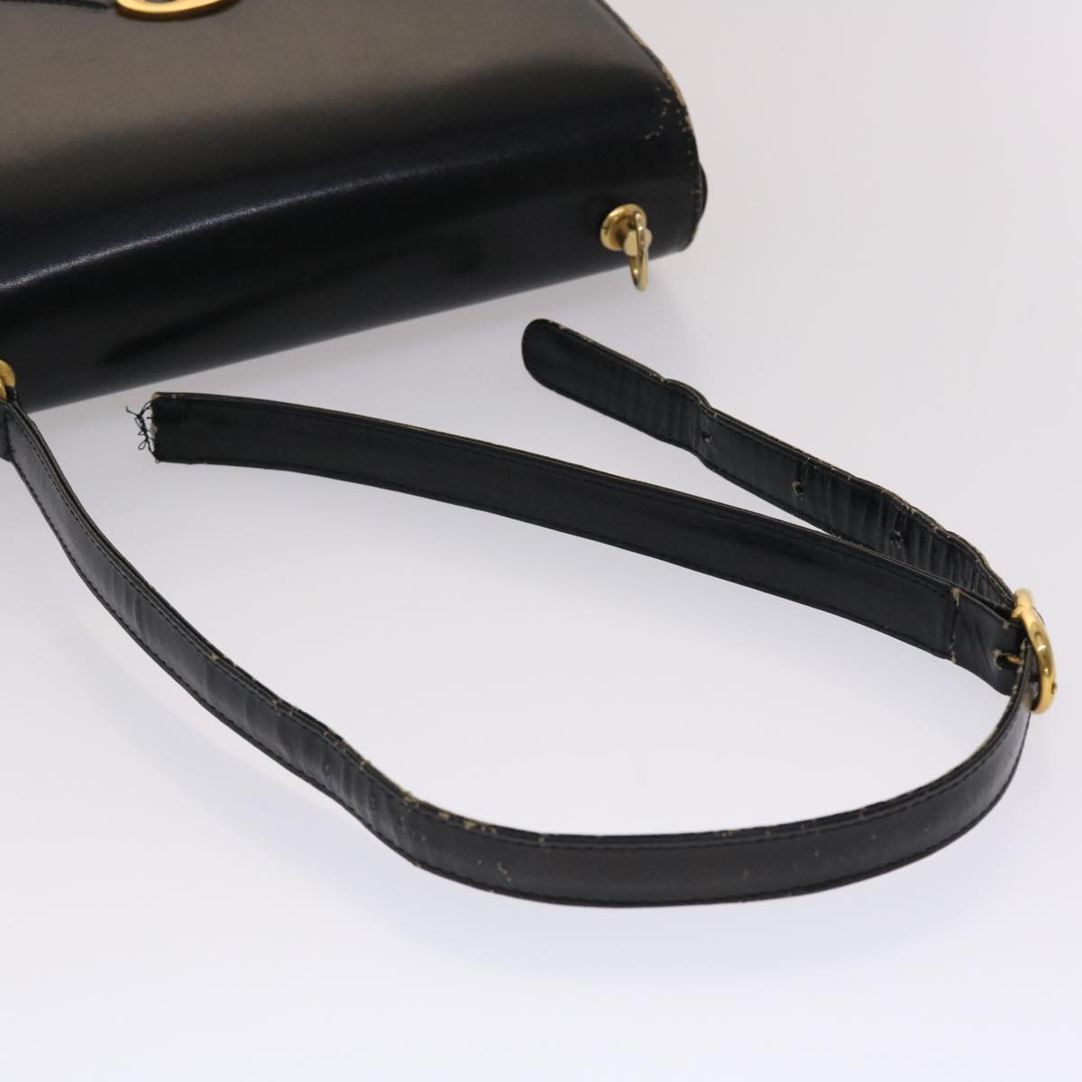 GUCCI Shoulder Bag Leather Black Auth bs2567