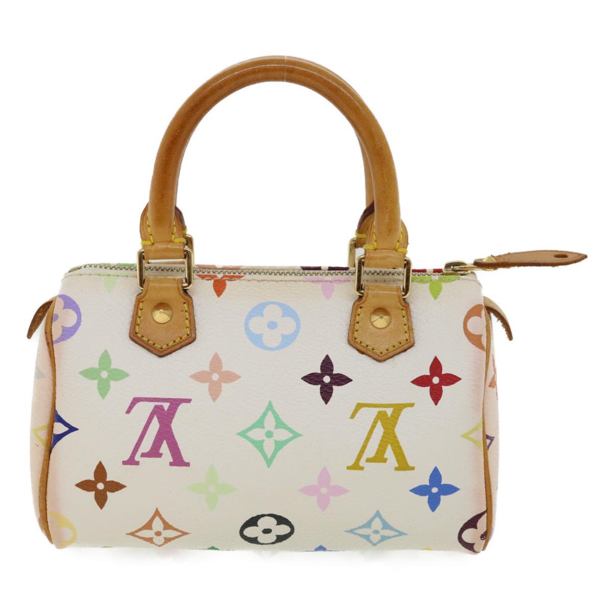 LOUIS VUITTON Monogram Multicolor Mini Speedy Hand Bag White M92645 Auth am224g