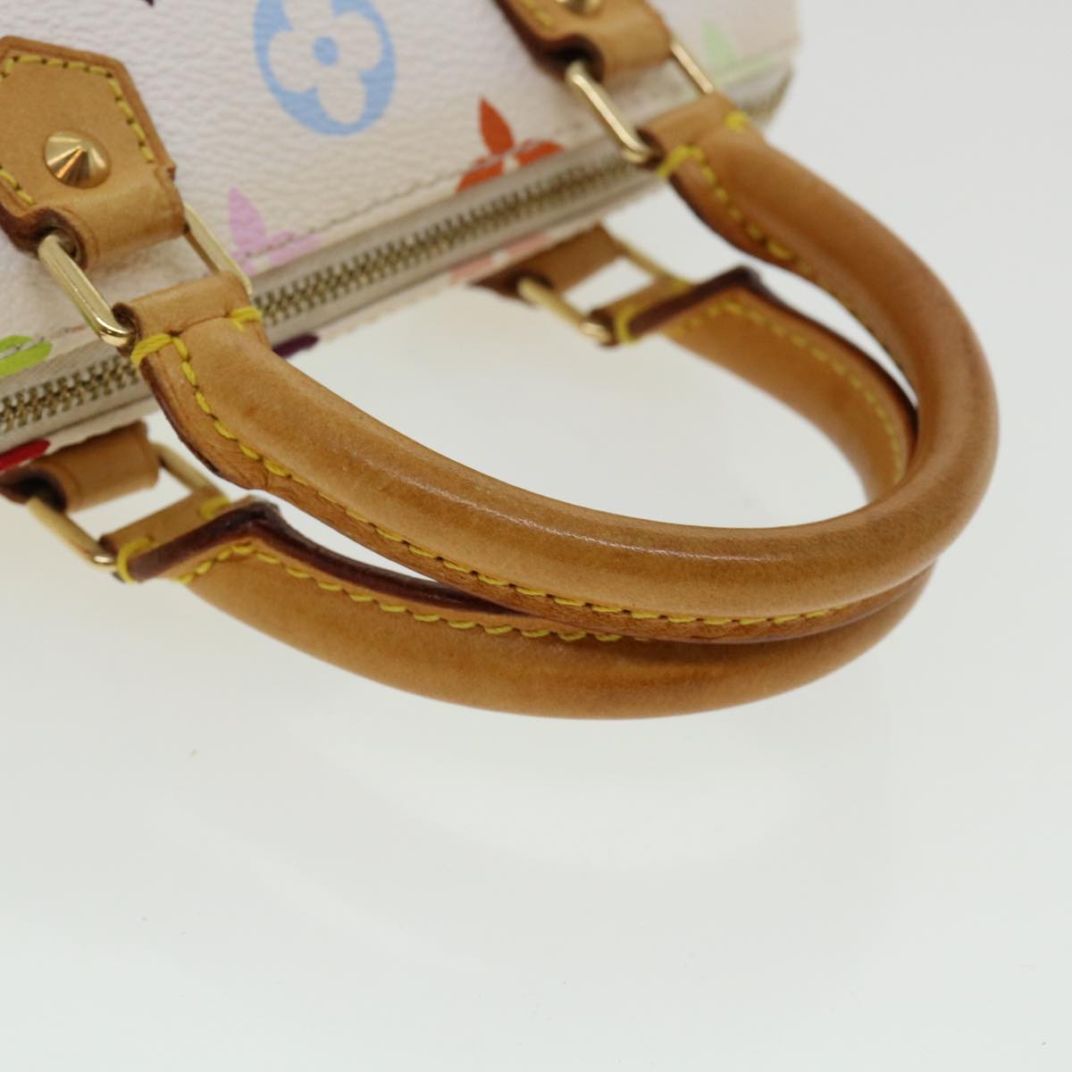 LOUIS VUITTON Monogram Multicolor Mini Speedy Hand Bag White M92645 Auth am224g