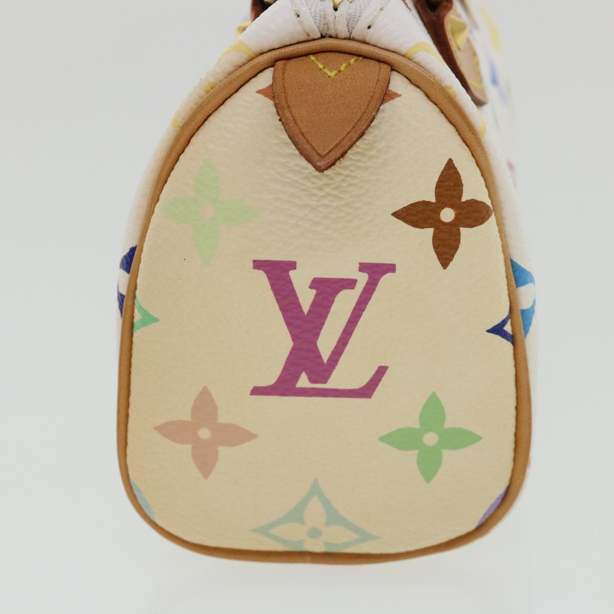 LOUIS VUITTON Monogram Multicolor Mini Speedy Hand Bag White M92645 Auth 26093