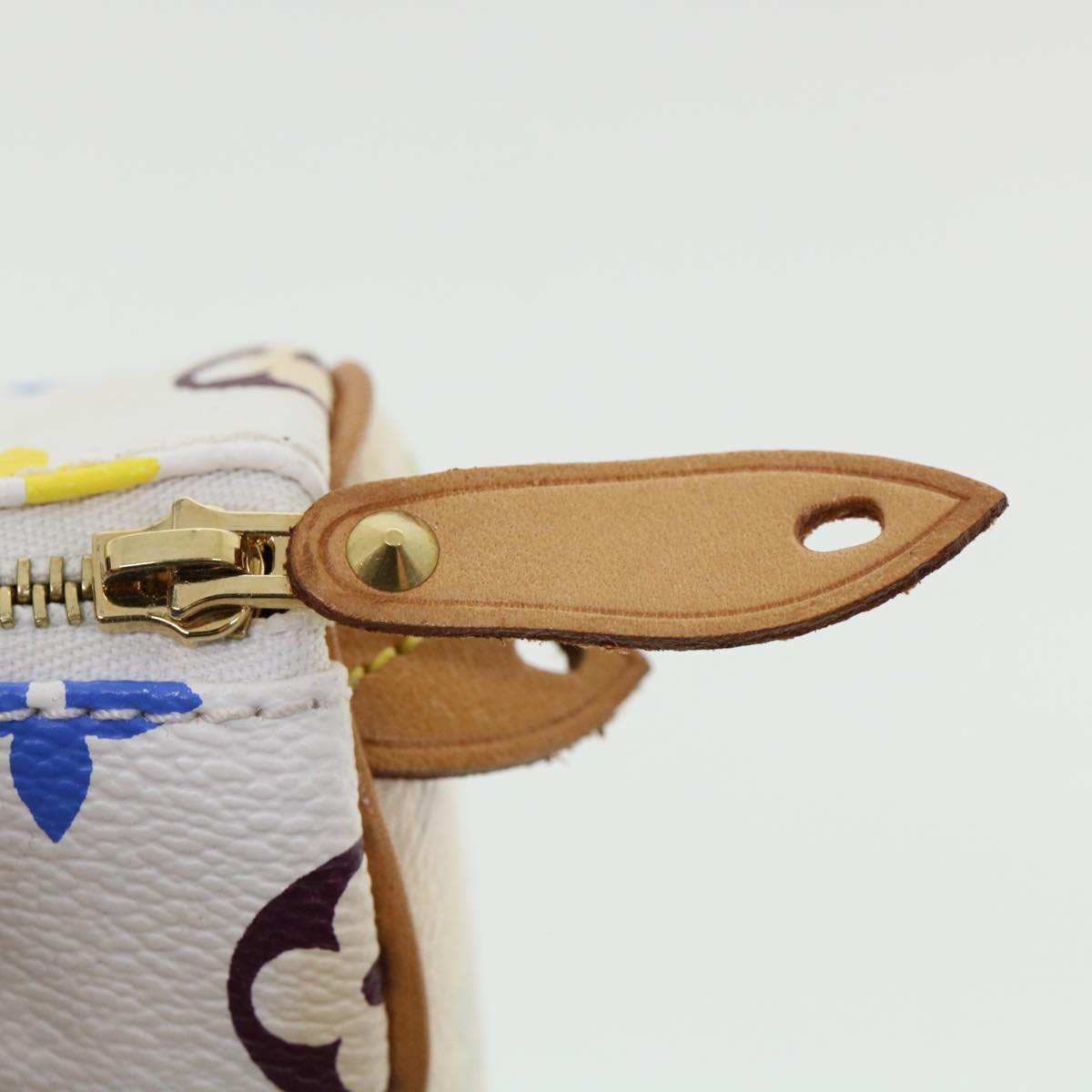 LOUIS VUITTON Monogram Multicolor Mini Speedy Hand Bag White M92645 Auth 26093