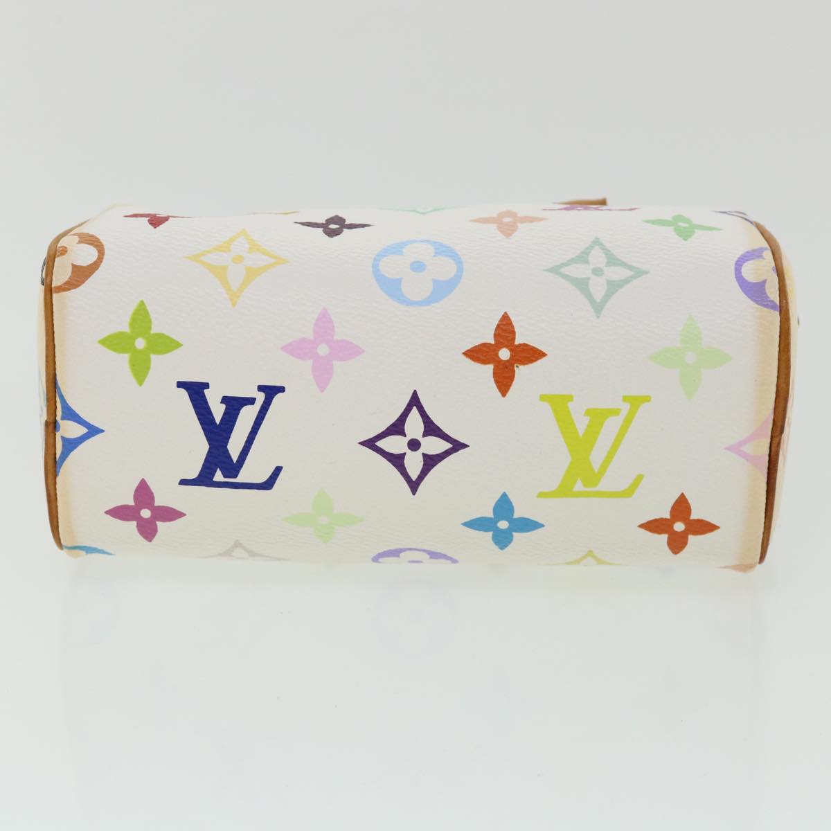 LOUIS VUITTON Monogram Multicolor Mini Speedy Hand Bag White M92645 Auth am648g