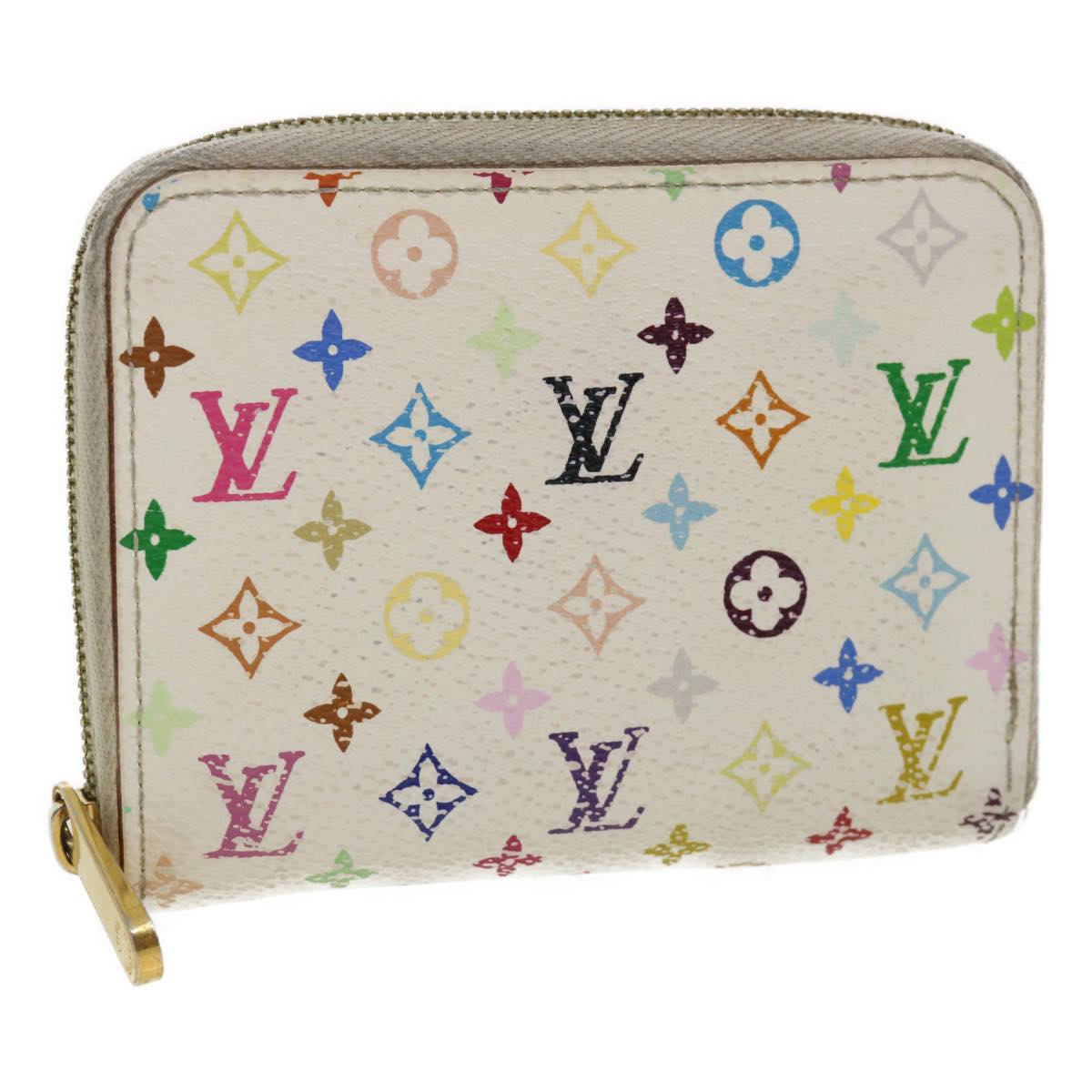 LOUIS VUITTON Monogram Multicolor Zippy Coin Purse White M93741 LV Auth ds001