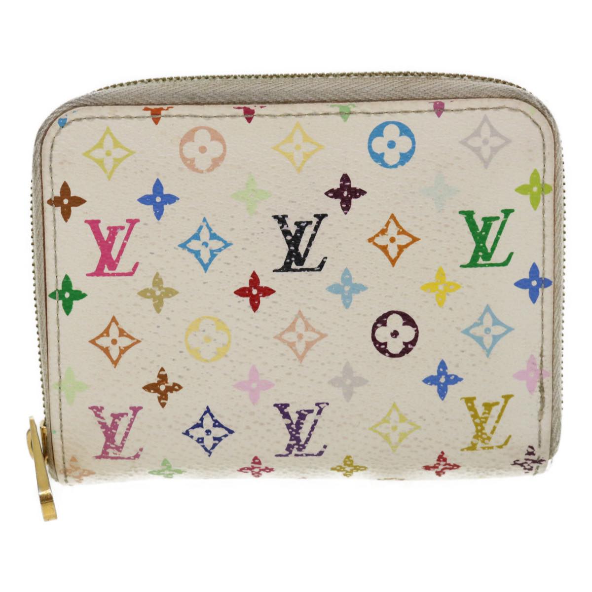 LOUIS VUITTON Monogram Multicolor Zippy Coin Purse White M93741 LV Auth ds001