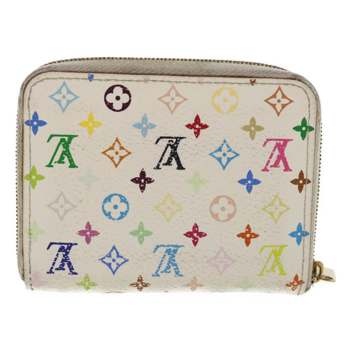 LOUIS VUITTON Monogram Multicolor Zippy Coin Purse White M93741 LV Auth ds001