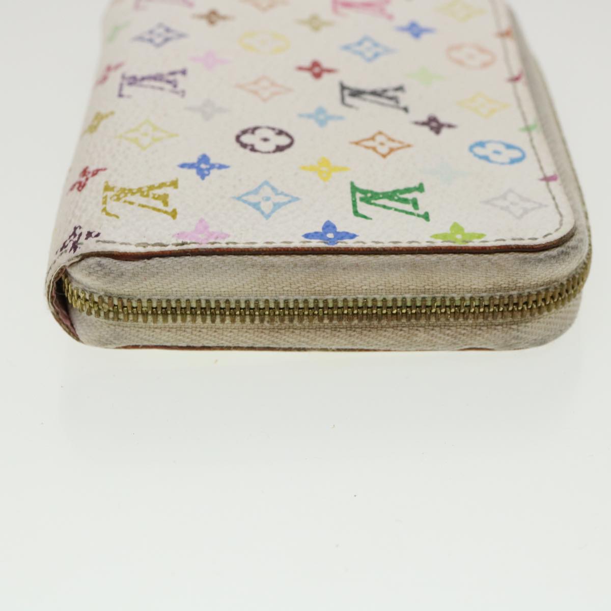 LOUIS VUITTON Monogram Multicolor Zippy Coin Purse White M93741 LV Auth ds001