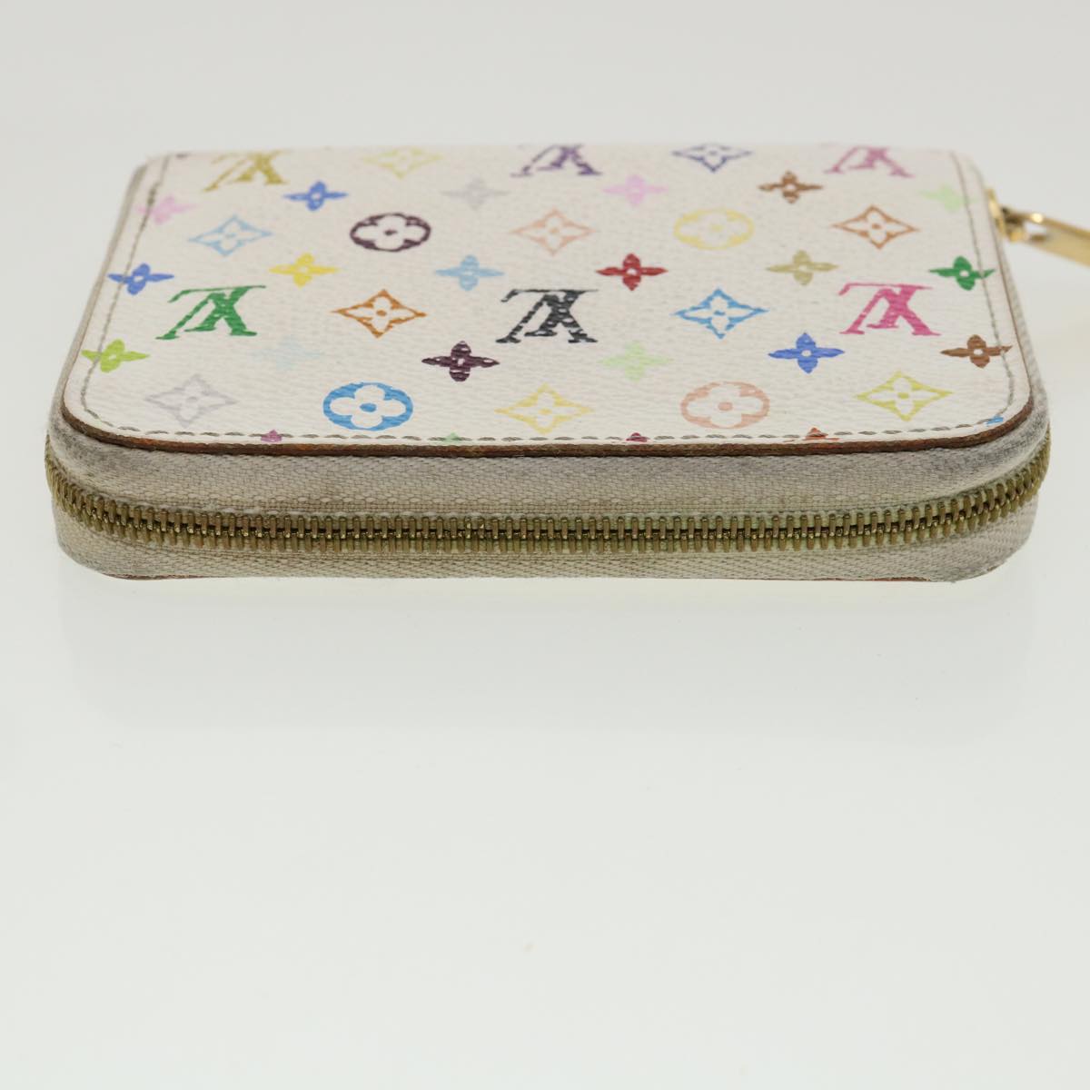 LOUIS VUITTON Monogram Multicolor Zippy Coin Purse White M93741 LV Auth ds001