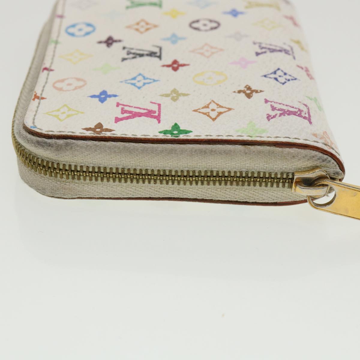 LOUIS VUITTON Monogram Multicolor Zippy Coin Purse White M93741 LV Auth ds001