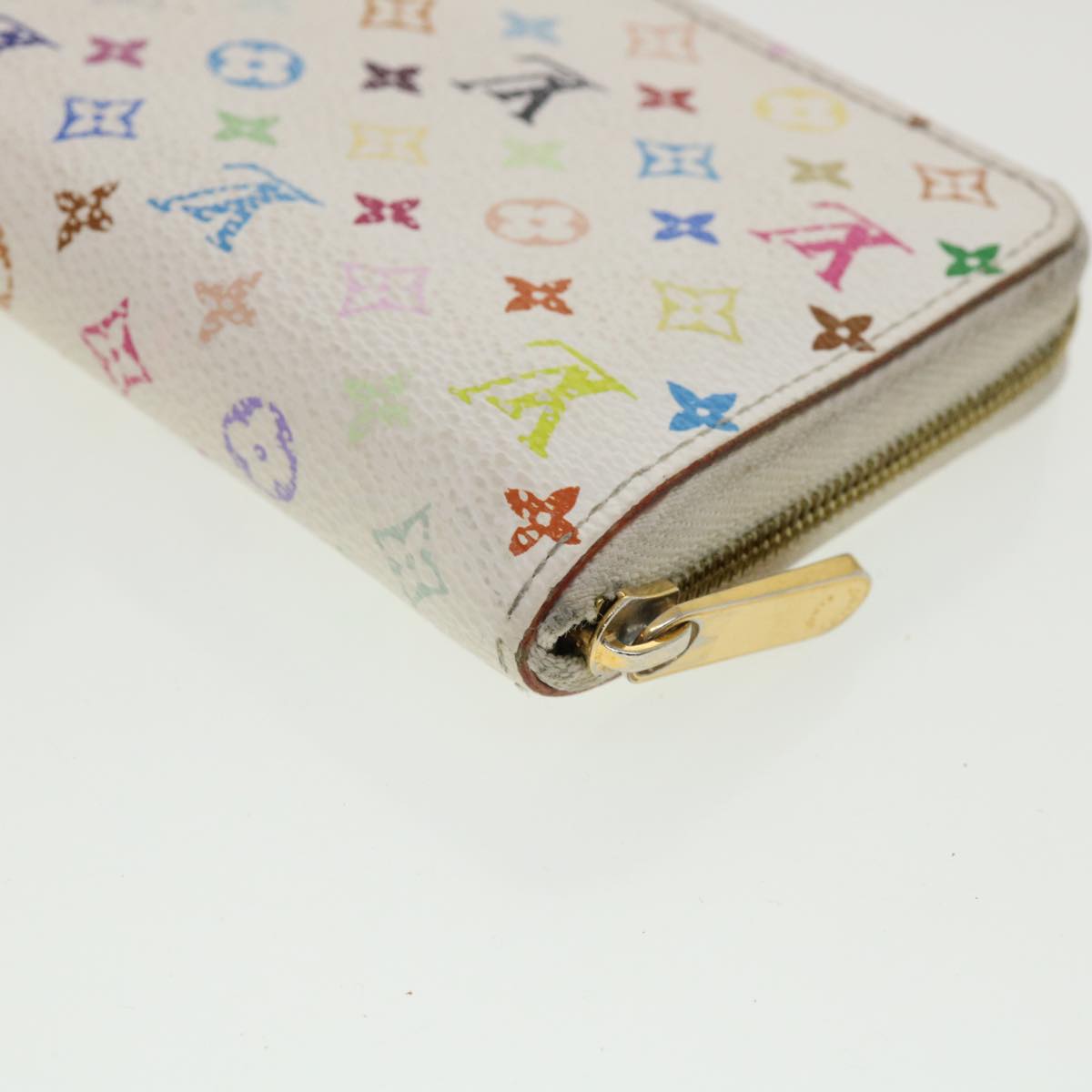 LOUIS VUITTON Monogram Multicolor Zippy Coin Purse White M93741 LV Auth ds001