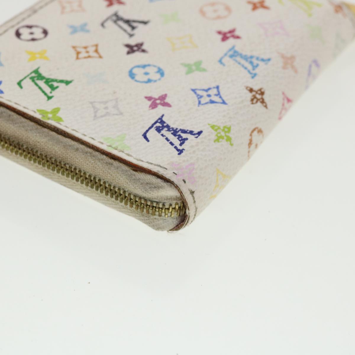 LOUIS VUITTON Monogram Multicolor Zippy Coin Purse White M93741 LV Auth ds001