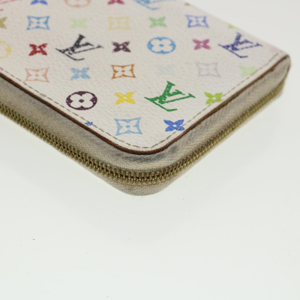 LOUIS VUITTON Monogram Multicolor Zippy Coin Purse White M93741 LV Auth ds001