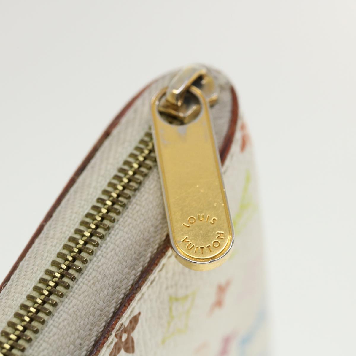 LOUIS VUITTON Monogram Multicolor Zippy Coin Purse White M93741 LV Auth ds001