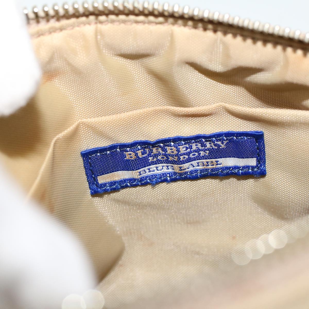 BURBERRY Blue Label Shoulder Bag Canvas Beige Auth ti1213