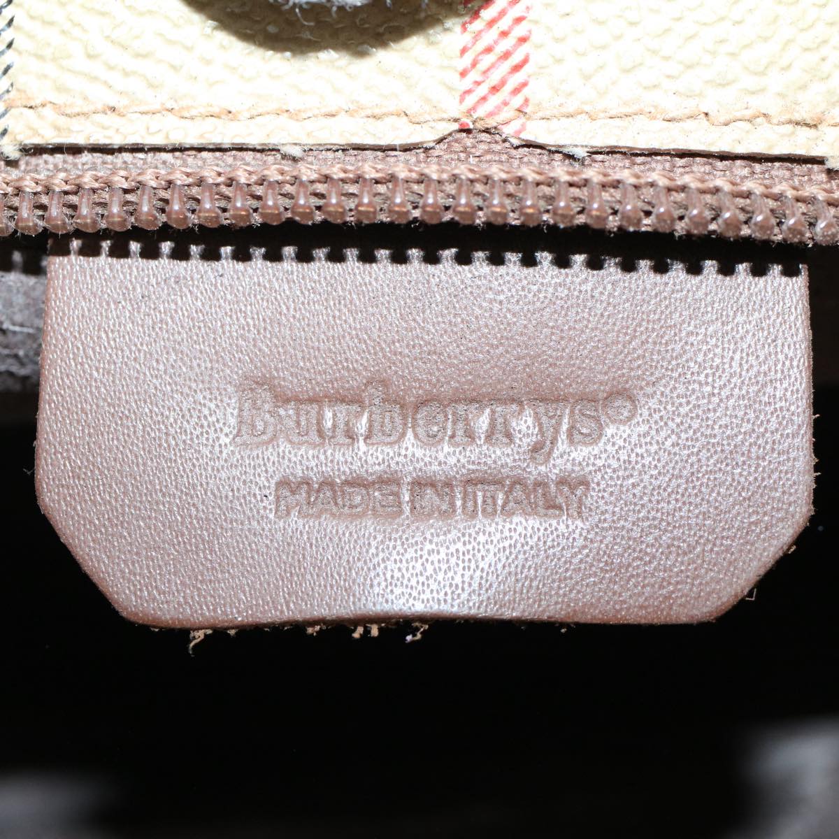 Burberrys Nova Check Clutch Bag PVC Leather Beige Auth ti1243