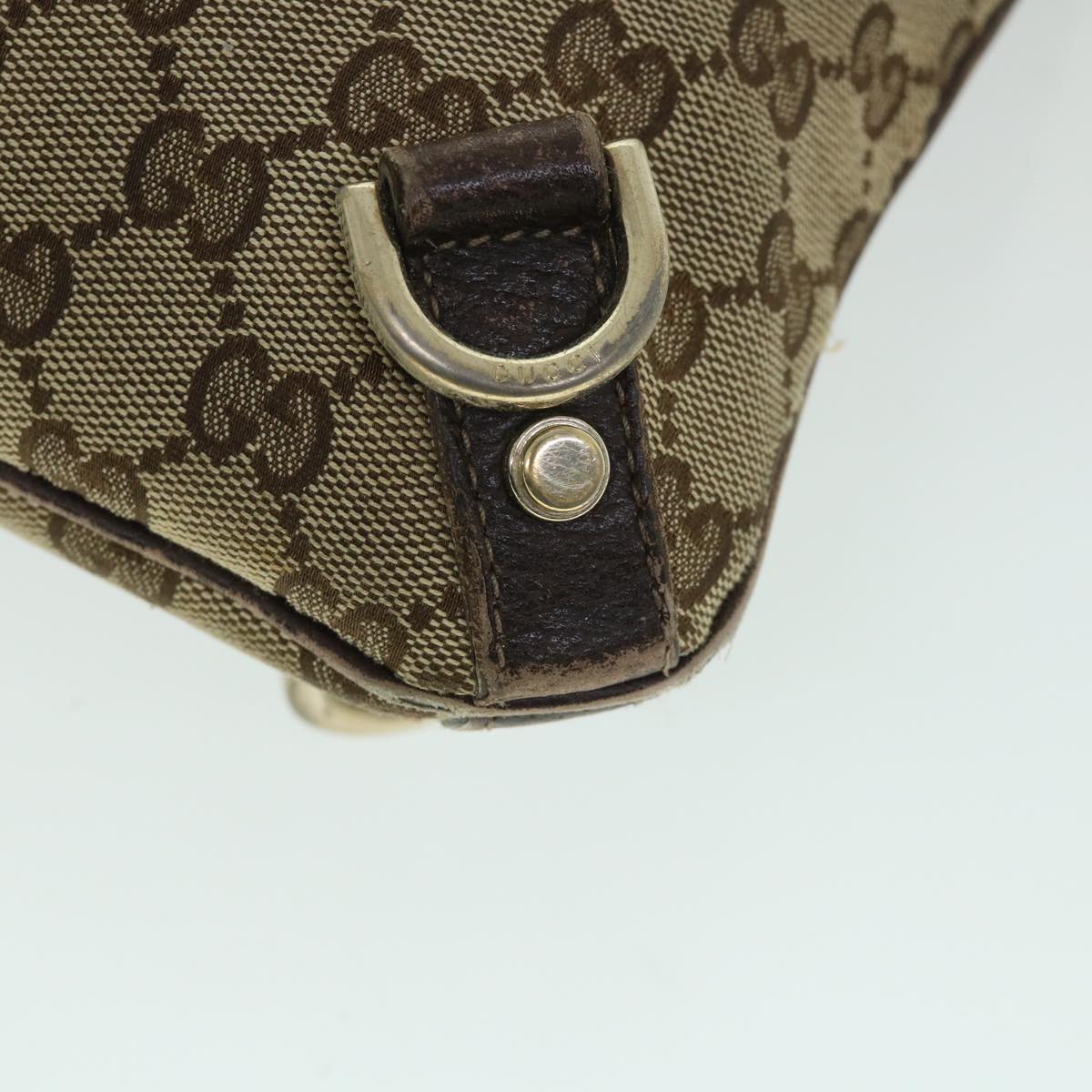 GUCCI GG Canvas Shoulder Bag Leather Beige Brown 2684 Auth ti1247