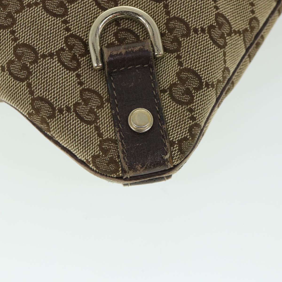 GUCCI GG Canvas Shoulder Bag Leather Beige Brown 2684 Auth ti1247