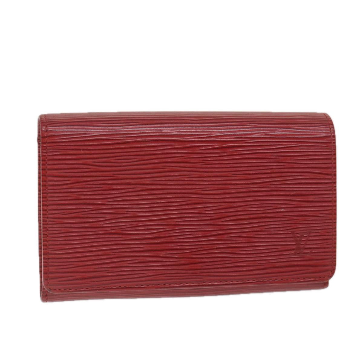 LOUIS VUITTON Epi Porte Monnaie Billets Tresor Wallet Red M63507 LV Auth ti1298